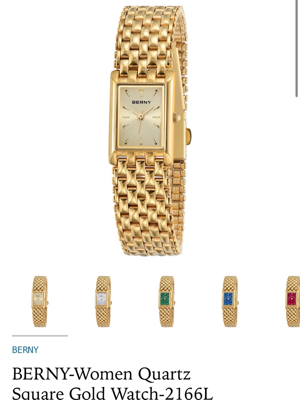 Women's Gold-Tone Square Bracelet Watch
